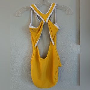 Five Dancewear Leotard in a deep yellow ribbed fabric, eye-catching!